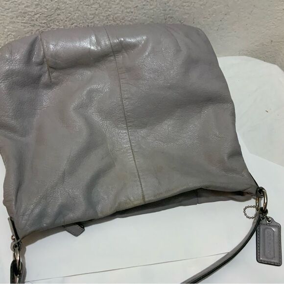 Coach Madison Isabelle Leather Hobo Purse Handbag Gray Crossbody 21224 - Picture 7 of 14